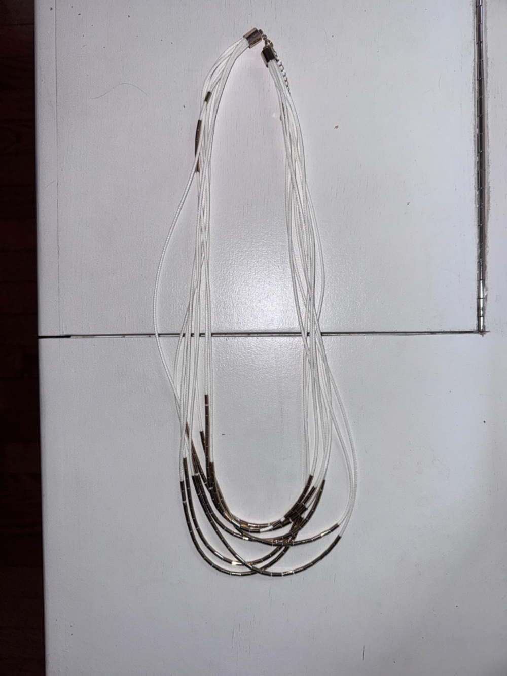 Multi-Strand White and Gold Women's Necklace - Elegant Layered Look